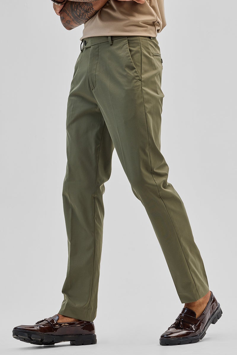 SNITCH Olive Slim Fit Chinos - Image 4